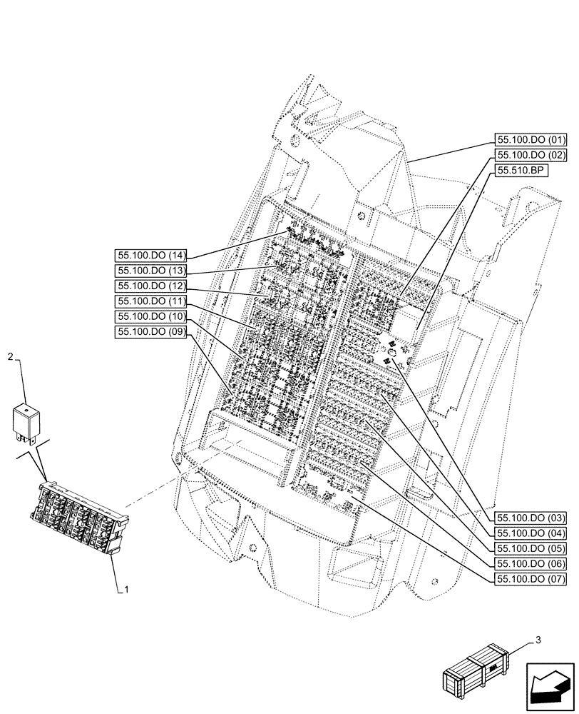 Схема запчастей Case IH PUMA 220 - (55.100.DO[08]) - FUSE BOX (55) - ELECTRICAL SYSTEMS