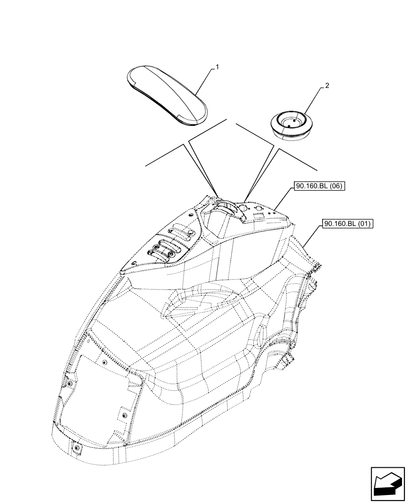 Схема запчастей Case IH PUMA 150 - (90.160.BL[08]) - VAR - 391139, 758024, 758031 - CAB INTERIOR TRIM, PLUGS (90) - PLATFORM, CAB, BODYWORK AND DECALS