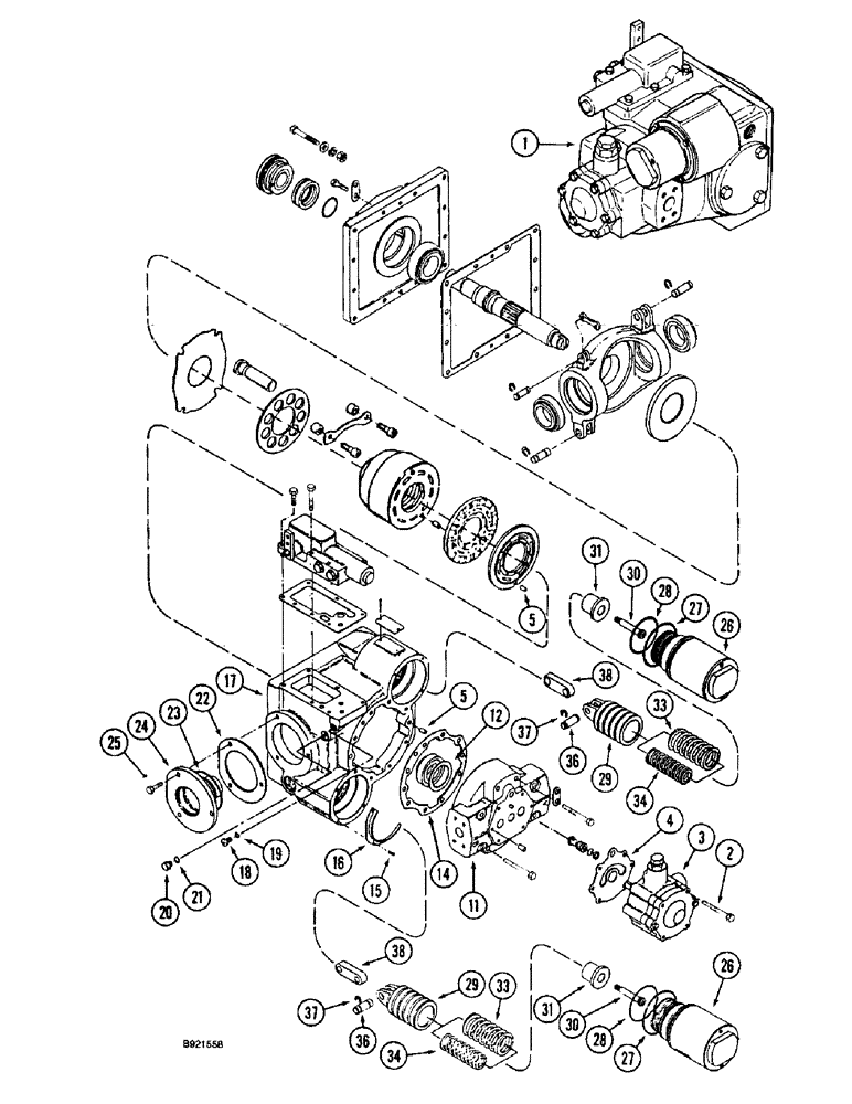 Схема запчастей Case IH 2055 - (6-18) - HYDROSTATIC PUMP ASSEMBLY, PRIOR TO P.I.N. JJC0139015 (03) - POWER TRAIN