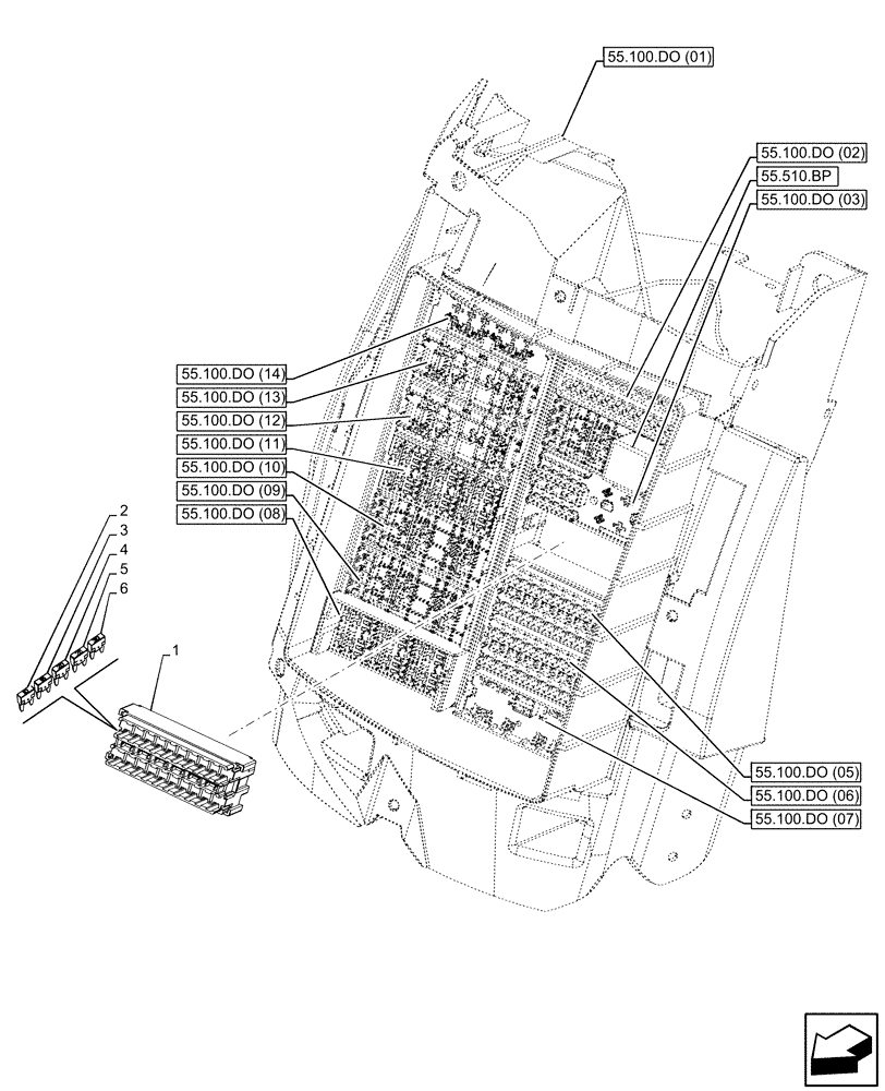 Схема запчастей Case IH PUMA 150 - (55.100.DO[04]) - FUSE BOX (55) - ELECTRICAL SYSTEMS