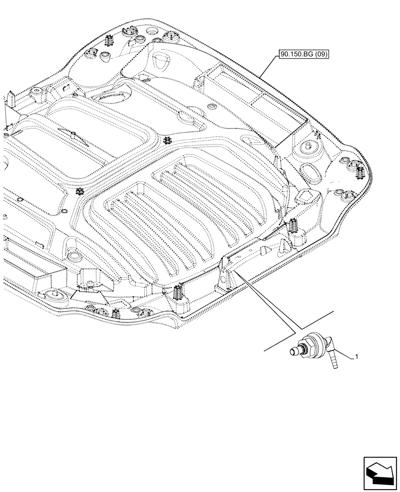 Схема запчастей Case IH PUMA 150 - (55.518.AV[01]) - VAR - 338302, 338304, 338310, 338312 - WINDSHIELD, NOZZLE (55) - ELECTRICAL SYSTEMS