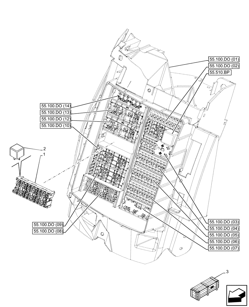 Схема запчастей Case IH PUMA 150 - (55.100.DO[11]) - FUSE BOX (55) - ELECTRICAL SYSTEMS