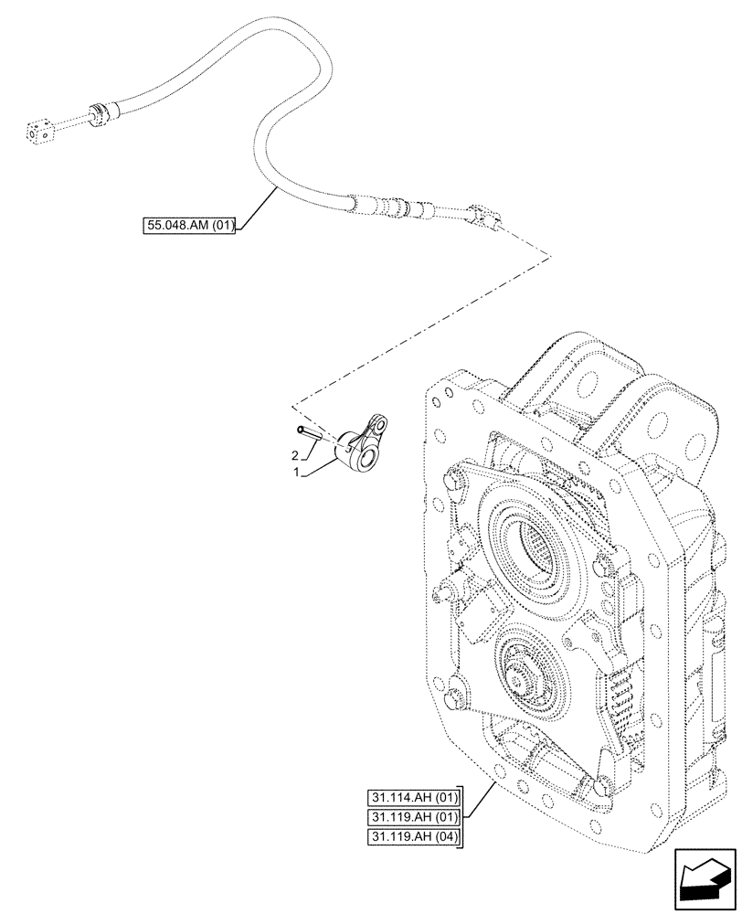 Схема запчастей Case IH PUMA 200 CVT - (31.101.AC[03]) - VAR - 338178, 338179, 338181, 338182, 392141, 392145, 758025, 758028, 758029, 758030 - PTO (2 - SPEED, 4 - SPEED), CONTROL LEVER (31) - IMPLEMENT POWER TAKE OFF