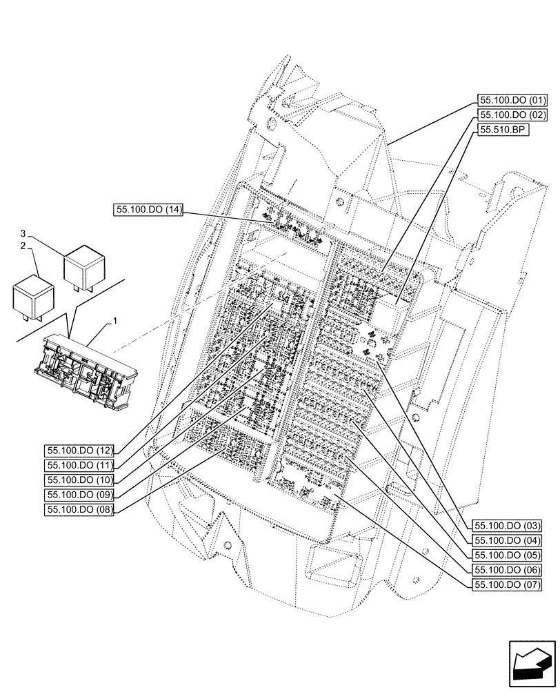 Схема запчастей Case IH PUMA 150 - (55.100.DO[13]) - FUSE BOX (55) - ELECTRICAL SYSTEMS