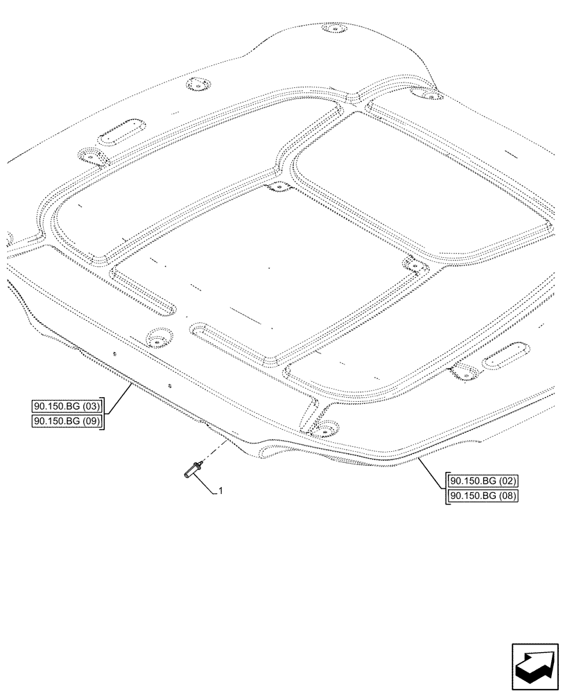 Схема запчастей Case IH PUMA 220 - (55.518.AG[01]) - VAR - 338302, 338303, 338304, 338310, 338311, 338312, 391345, 758962 - CAB ROOF, WINDOW, REAR, SPRAY, NOZZLE (55) - ELECTRICAL SYSTEMS