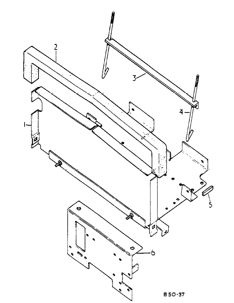 Схема запчастей Case IH 685 - (08-054) - BATTERY TRAY (06) - ELECTRICAL