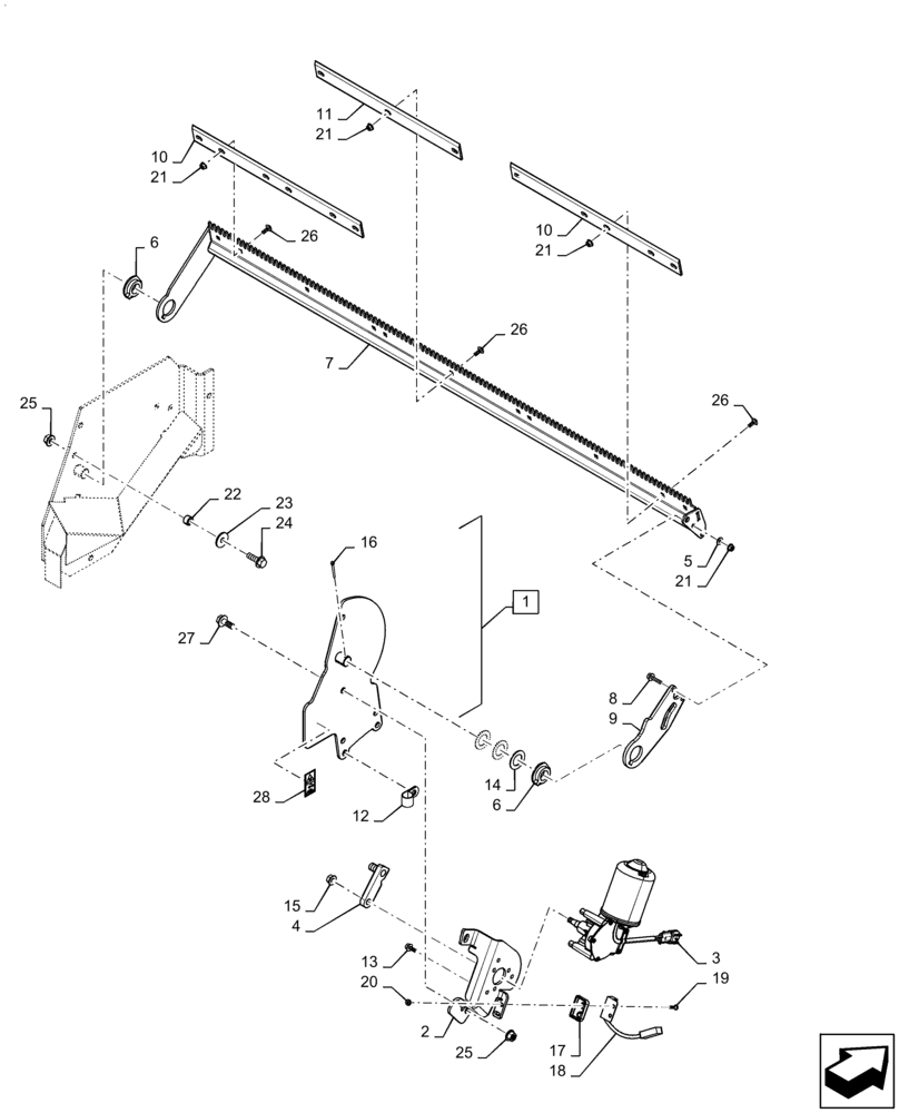 Схема запчастей Case IH RB455 - (68.170.AP[01]) - NET KNIFE, YHN195126 AND PRIOR (68) - TYING/WRAPPING