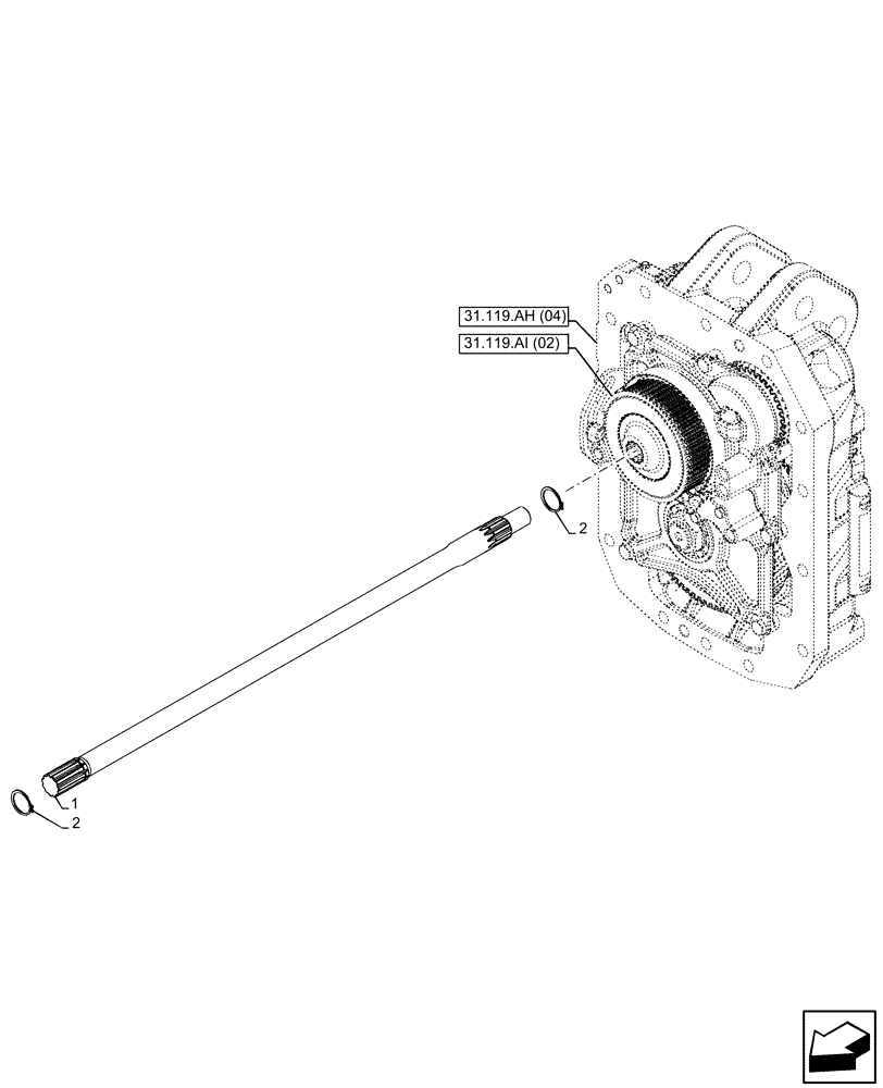 Схема запчастей Case IH PUMA 200 CVT - (31.119.AP[01]) - VAR - 758030 - PTO 540/540E/1000/1000E RPM, DRIVE SHAFT, REAR (31) - IMPLEMENT POWER TAKE OFF