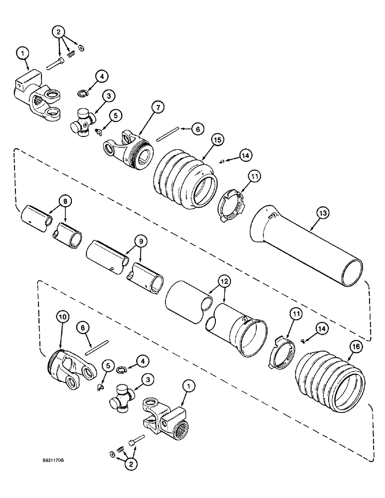 Схема запчастей Case IH 2055 - (9A-15A) - CROSS DRUM DRIVE SHAFT, 5 ROW WIDE (13) - PICKING SYSTEM