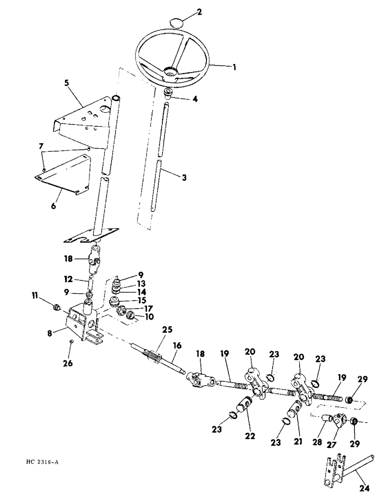 Схема запчастей Case IH 5500 - (05-05) - STEERING, STEERING CONTROLS (04) - STEERING