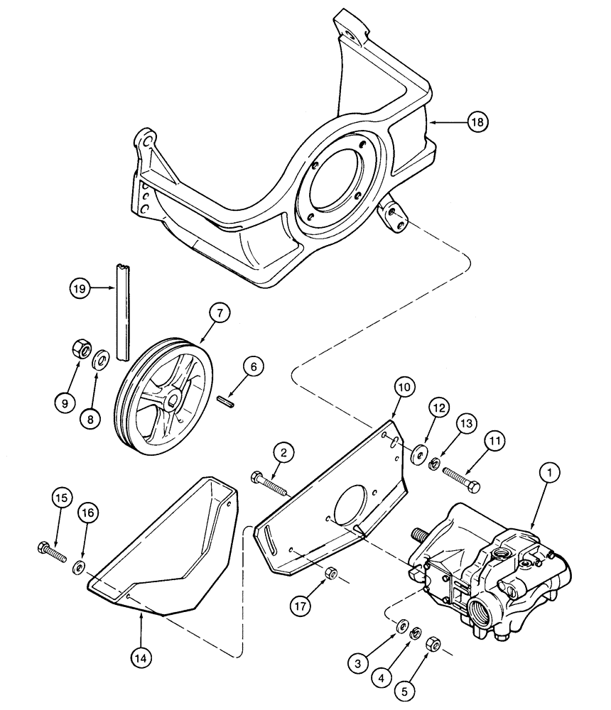 Схема запчастей Case IH 2155 - (8-16) - HYDRAULIC PUMP MOUNTING (07) - HYDRAULICS