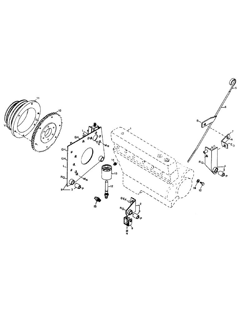 Схема запчастей Case IH 6000 - (2-12) - GAS ENGINE, MOUNTS AND FLYWHEEL (02) - ENGINE