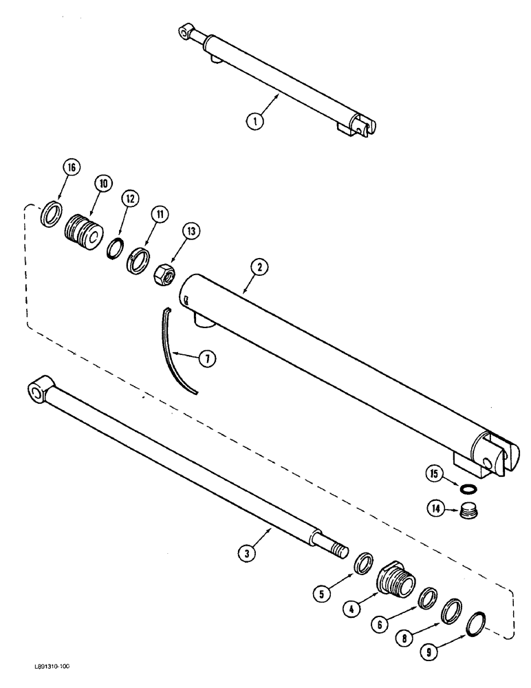 Схема запчастей Case IH 1844 - (8-66) - BASKET COMPACTOR CYLINDER (07) - HYDRAULICS