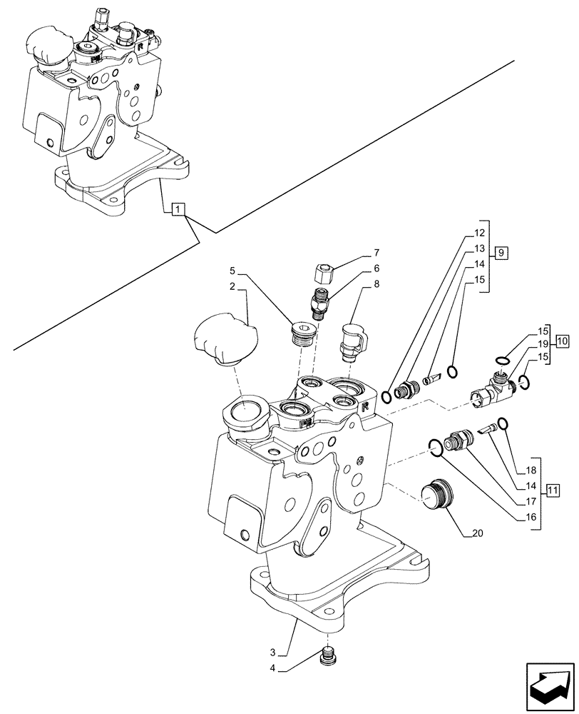 Схема запчастей Case IH PUMA 220 - (35.204.BE[15]) - VAR - 391165, 758059, 758060, 758061 - CONTROL VALVE SECTION, COMPONENTS (35) - HYDRAULIC SYSTEMS