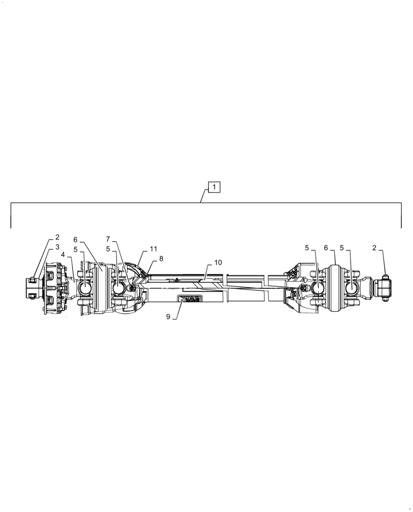 Схема запчастей Case IH DC102 - (01.05[04]) - WEASLER PTO, SECONDARY REAR HALF AND CLUTCH (01) - PTO DRIVE SHAFT