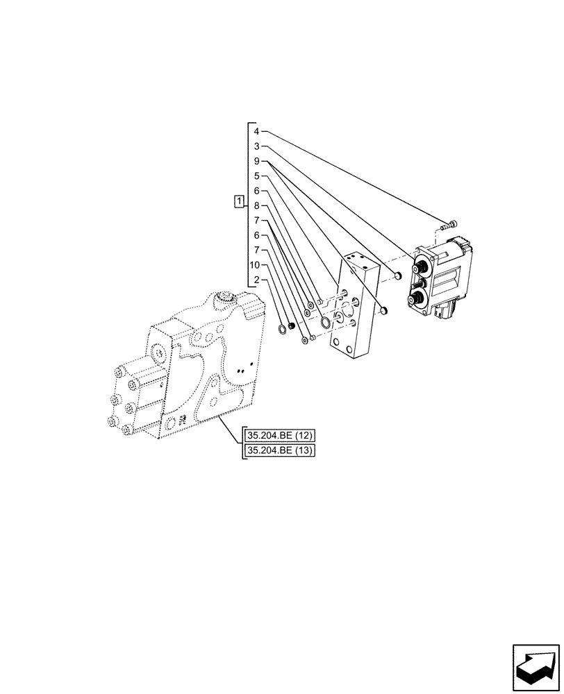 Схема запчастей Case IH PUMA 240 CVT - (55.035.AJ[03]) - VAR - 391165, 758059, 758060, 758061 - CONTROL VALVE SECTION, SOLENOID (55) - ELECTRICAL SYSTEMS