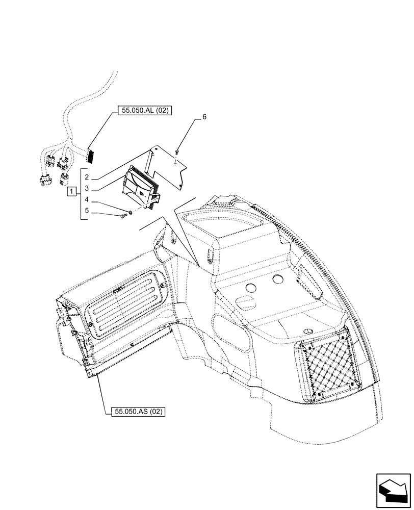 Схема запчастей Case IH PUMA 220 CVT - (55.050.AK) - VAR - 758131, 758133, 758265, 758266, 758667, 758668, 758669, 759265 - AIR CONDITIONER, CONTROLLER (55) - ELECTRICAL SYSTEMS