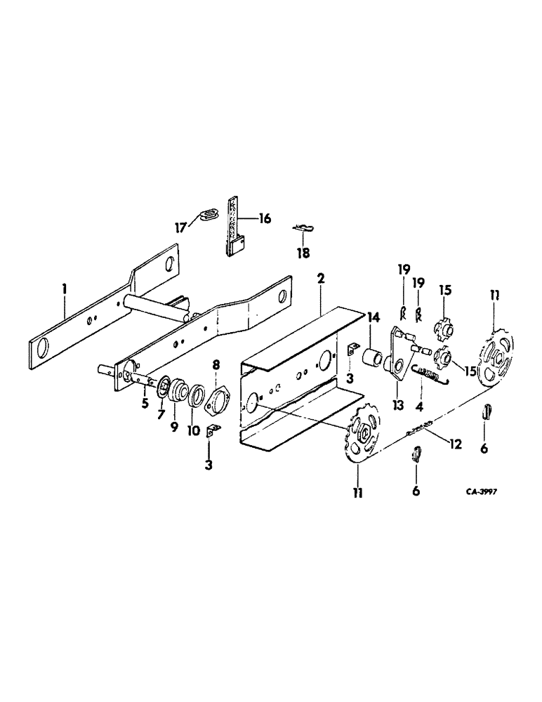 Схема запчастей Case IH 296 - (AA-08) - PRESS WHEEL FRAME, 1974 AND SINCE 