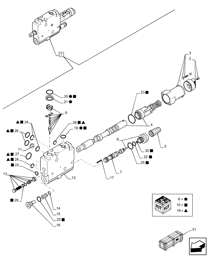 Схема запчастей Case IH PUMA 220 - (35.204.BE[09]) - VAR - 391164, 758058 - CONTROL VALVE SECTION, COMPONENTS (35) - HYDRAULIC SYSTEMS