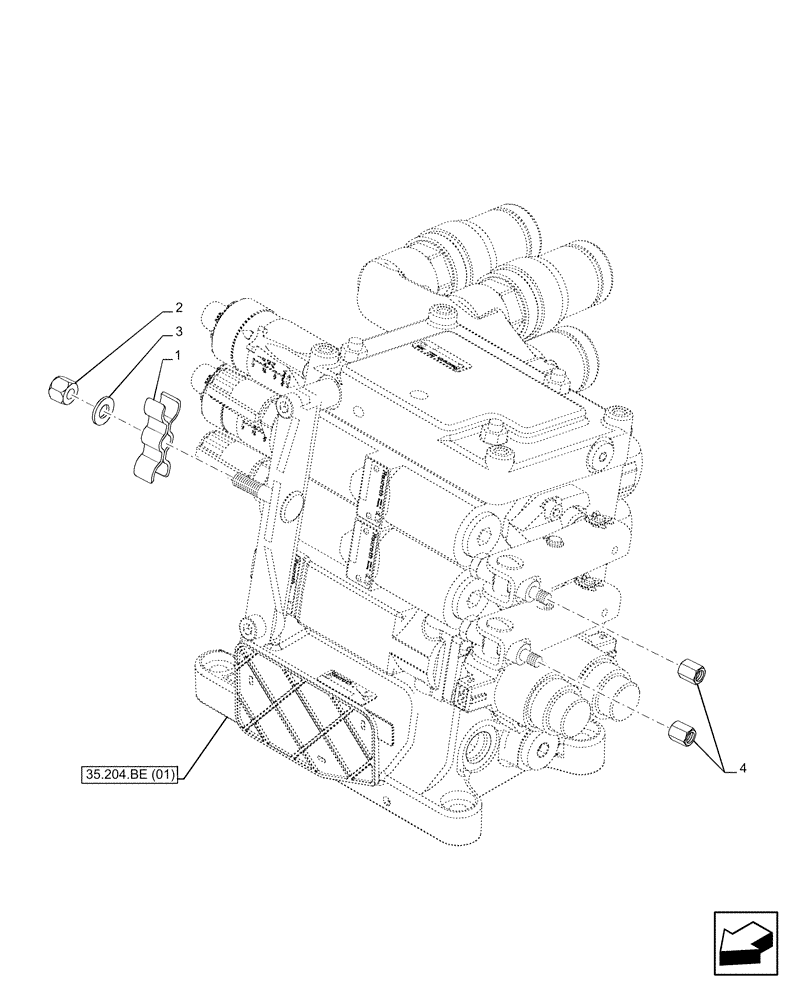 Схема запчастей Case IH PUMA 150 - (35.204.BE[31]) - VAR - 391163, 392747 - 2 REMOTE CONTROL VALVES, W/ MECHANICAL ENGAGEMENT, ATTACHMENT (35) - HYDRAULIC SYSTEMS