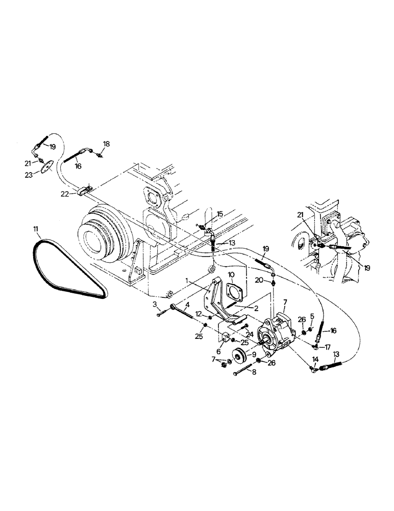 Схема запчастей Case IH STEIGER - (04-03) - ALTERNATOR AND MOUNTING, CAT 3406 ENGINE, EARLY STYLE (04) - Drive Train