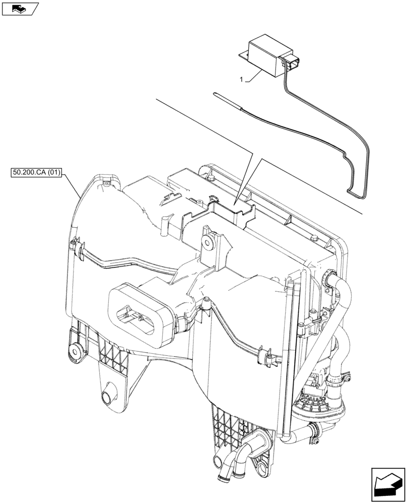 Схема запчастей Case IH FARMALL 85C - (55.050.AT) - VAR - 334183, 334184, 334211, 334212, 391606, 743496, 743573, 744588 - AIR CONDITIONER, SENSOR (55) - ELECTRICAL SYSTEMS