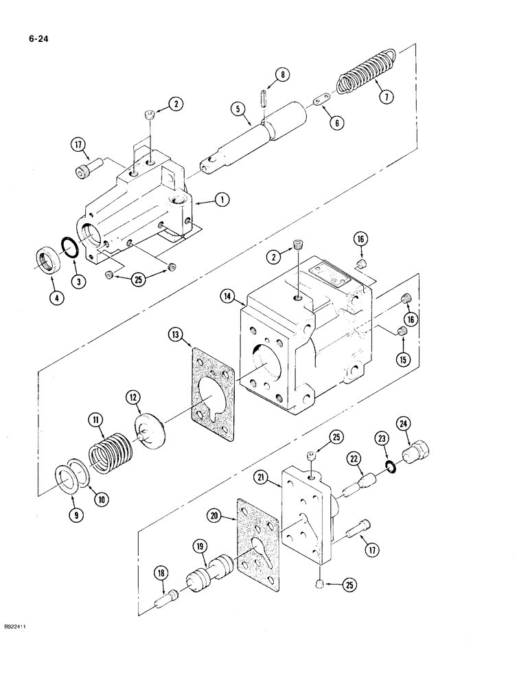 Схема запчастей Case IH 9230 - (6-024) - TRANSMISSION ASSEMBLY, CLUTCH CONTROL VALVE (CONTD) (06) - POWER TRAIN