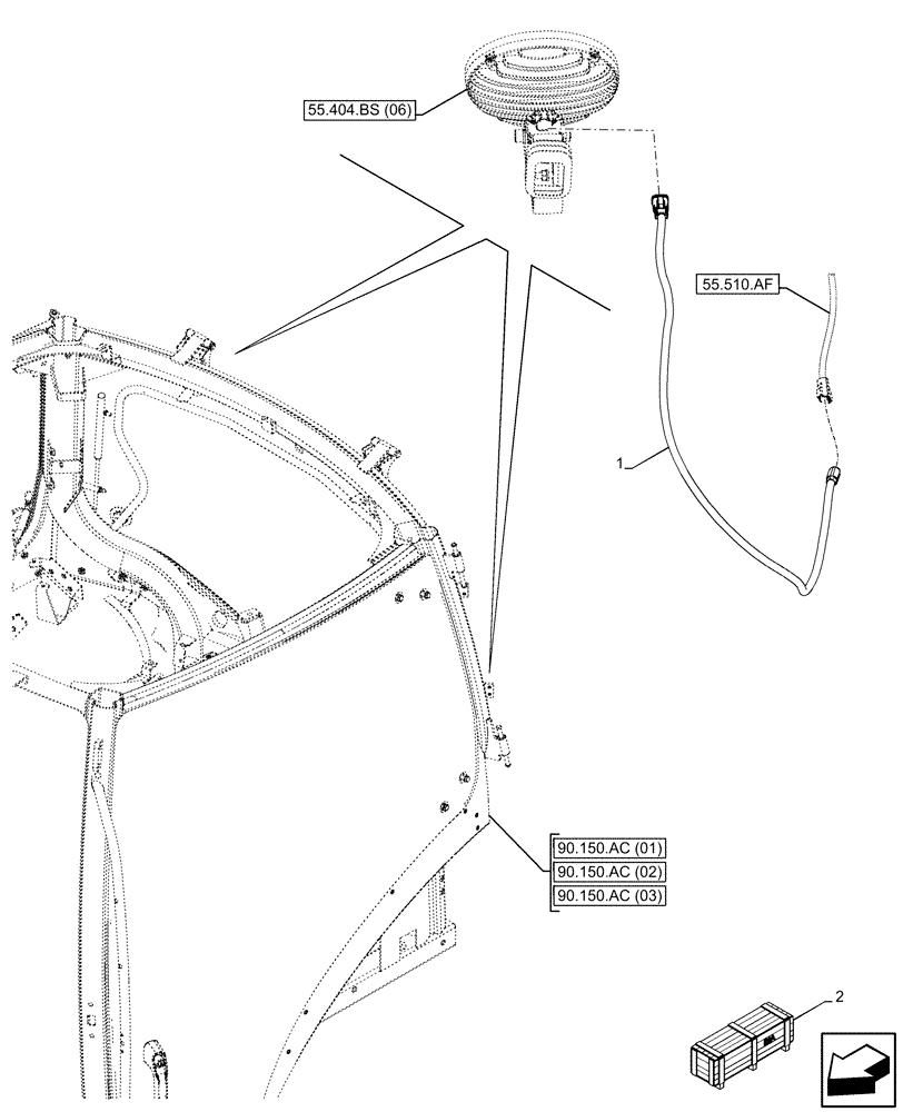 Схема запчастей Case IH PUMA 185 - (55.511.AA[03]) - VAR - 758967 - WORK LIGHT, FRONT LOWER (55) - ELECTRICAL SYSTEMS