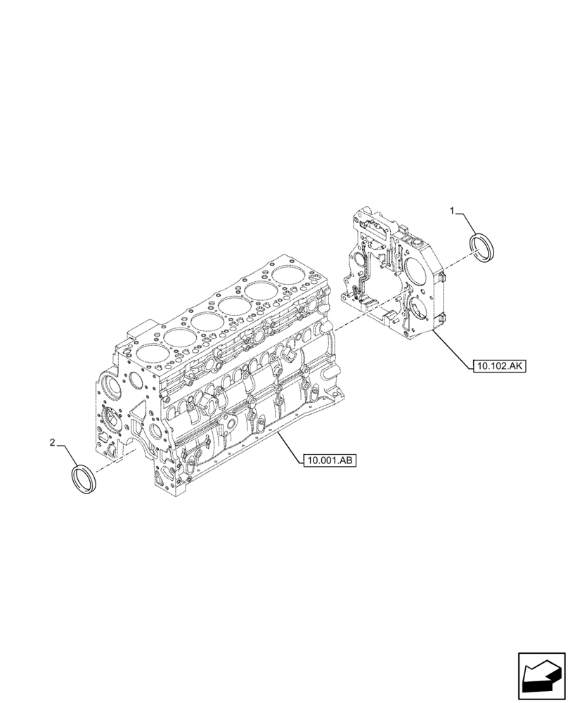 Схема запчастей Case IH F4DFE617L B002 - (10.103.AL) - CRANKSHAFT, SEAL (10) - ENGINE