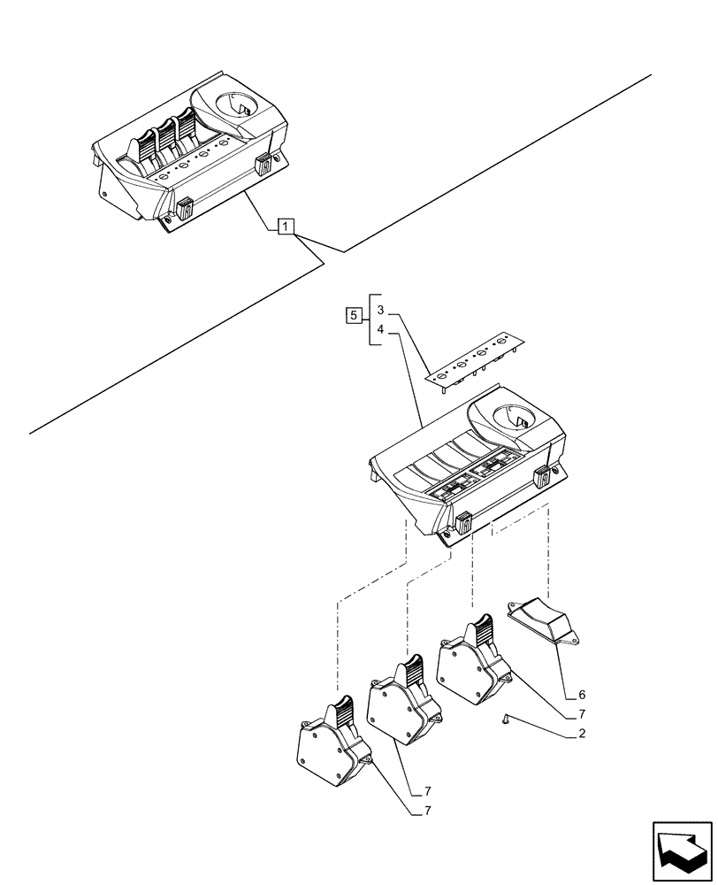 Схема запчастей Case IH PUMA 220 - (55.035.AH[02]) - VAR - 391165, 758059 - 3 REMOTE CONTROL VALVES (EHR), SWITCH (55) - ELECTRICAL SYSTEMS