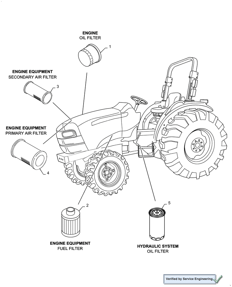 Схема запчастей Case IH FARMALL 50 - (05.100.03[01]) - FILTERS (00) - GENERAL