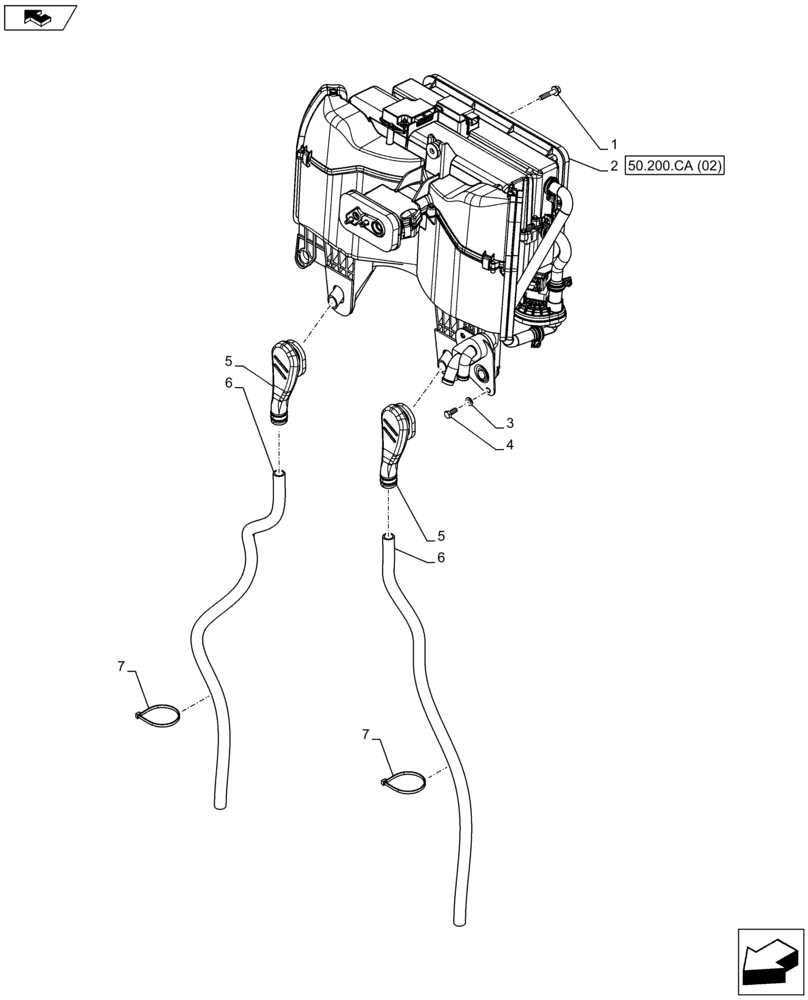 Схема запчастей Case IH FARMALL 105C - (50.200.CA[01]) - VAR - 334183, 334184, 334211, 334212, 391606, 744588, 743573, 743556 - AIR CONDITIONING, AIR CONDITIONER (50) - CAB CLIMATE CONTROL