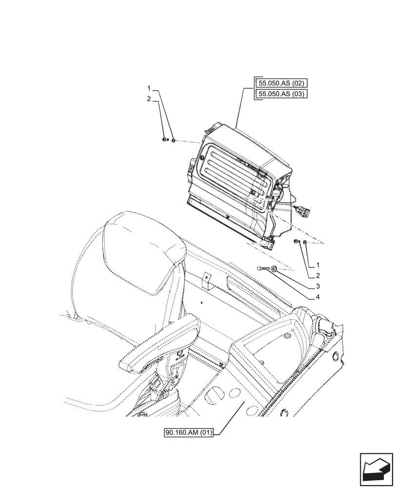 Схема запчастей Case IH PUMA 220 - (55.050.AS[01]) - VAR - 391357, 391399, 758265, 759265, 758666, 758667, 758668, 758669 - BLOWER, MOUNTING PARTS (55) - ELECTRICAL SYSTEMS