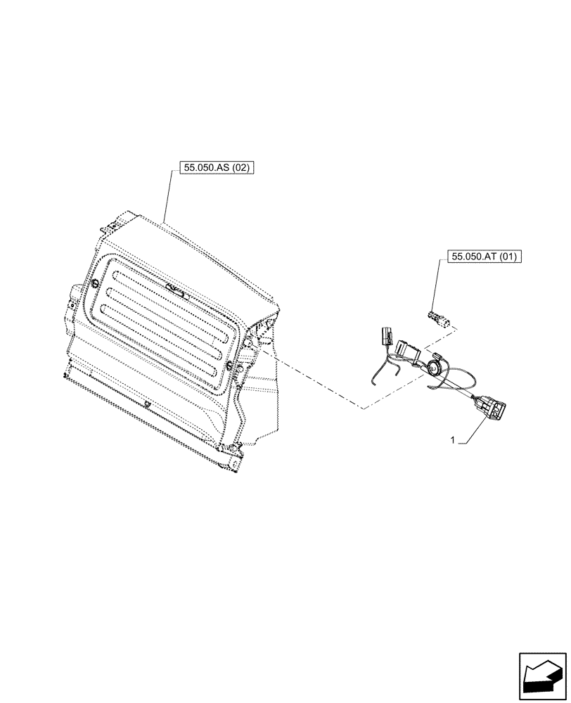 Схема запчастей Case IH PUMA 185 CVT - (55.050.AY[01]) - VAR - 758265, 758666, 758667, 758668, 758669, 759265 - BLOWER, WIRE HARNESS (55) - ELECTRICAL SYSTEMS