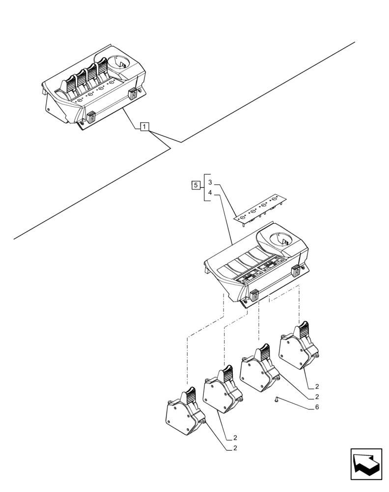 Схема запчастей Case IH PUMA 220 - (55.035.AH[04]) - VAR - 758060, 758061 - 4 REMOTE CONTROL VALVE (EHR), SWITCH (55) - ELECTRICAL SYSTEMS