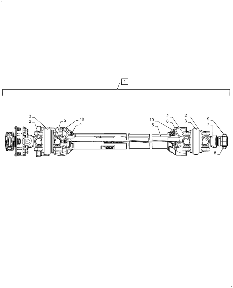 Схема запчастей Case IH DC102F - (01.10[01]) - WEASLER PTO, SECONDARY FRONT HALF (01) - PTO DRIVE SHAFT