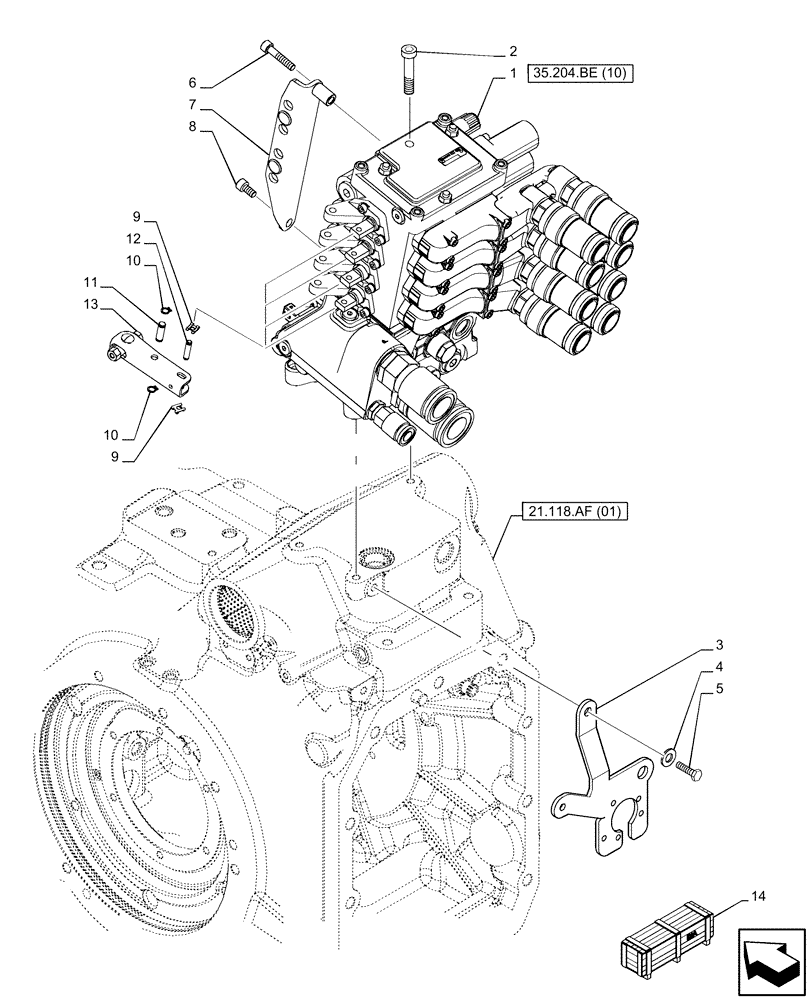 Схема запчастей Case IH PUMA 150 - (35.204.BE[09]) - VAR - 758058 - 4 REMOTE CONTROL VALVES (MHR W/PB) (35) - HYDRAULIC SYSTEMS