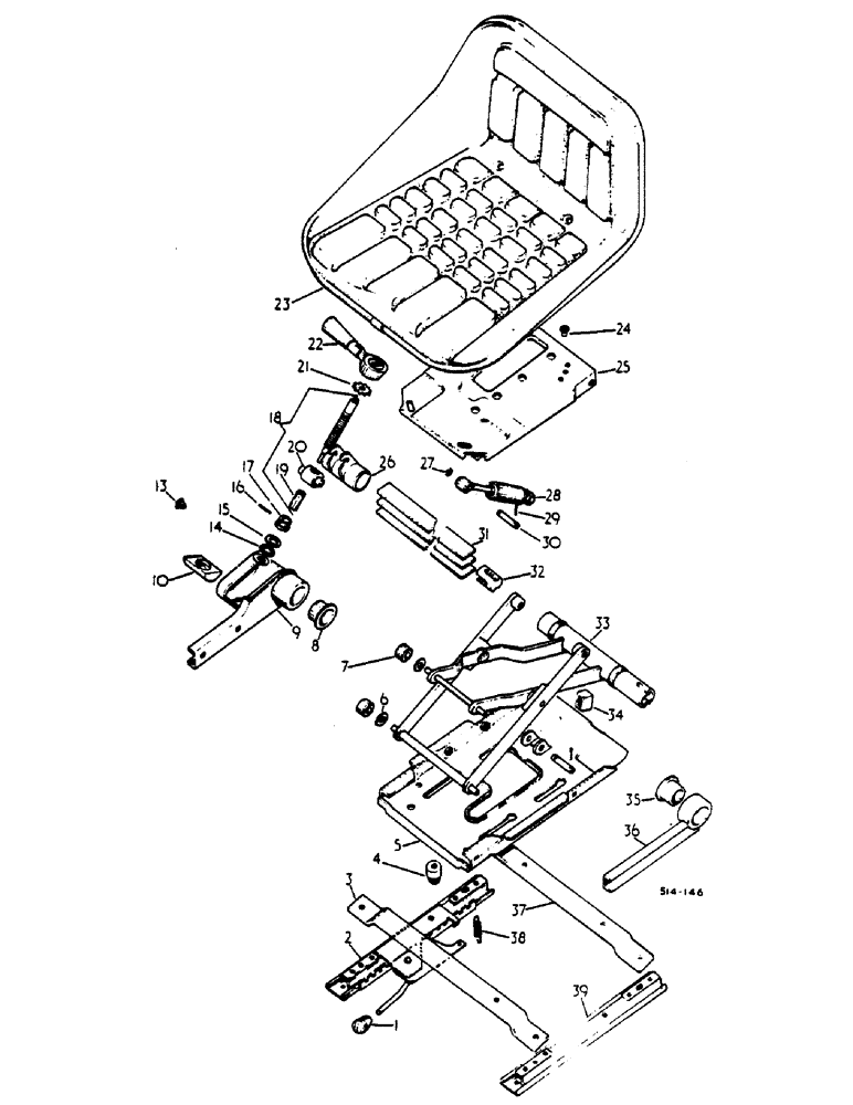 Схема запчастей Case IH 484 - (0I13-2) - BOSTROM SUSPENSION SEAT - DE-LUXE, LOW BACK (05) - SUPERSTRUCTURE