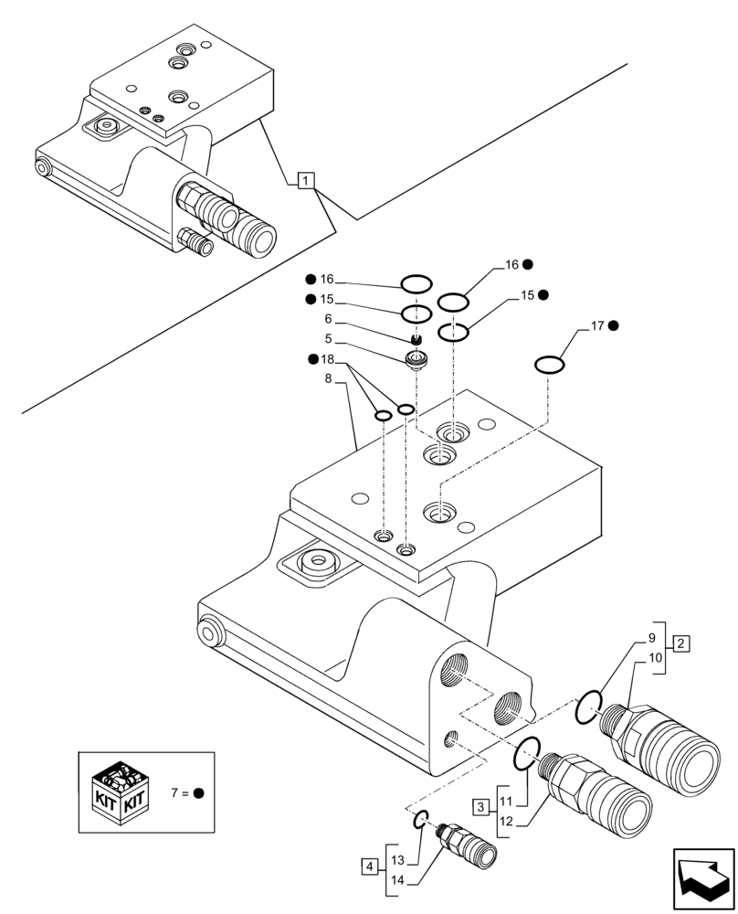 Схема запчастей Case IH PUMA 150 - (35.204.AX) - VAR - 391165, 758057, 758058, 758059, 758060 - POWER BEYOND VALVE, COMPONENTS (35) - HYDRAULIC SYSTEMS