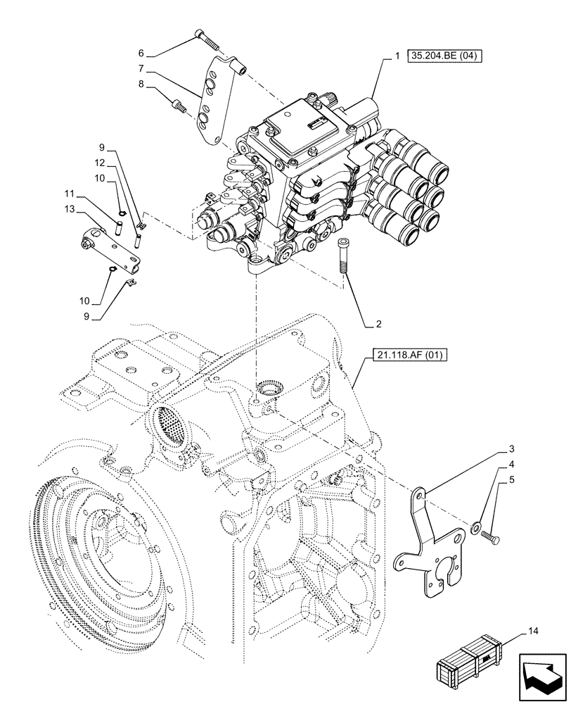 Схема запчастей Case IH PUMA 150 - (35.204.BE[03]) - VAR - 758057 - 3 REMOTE CONTROL VALVES (MHR) (35) - HYDRAULIC SYSTEMS