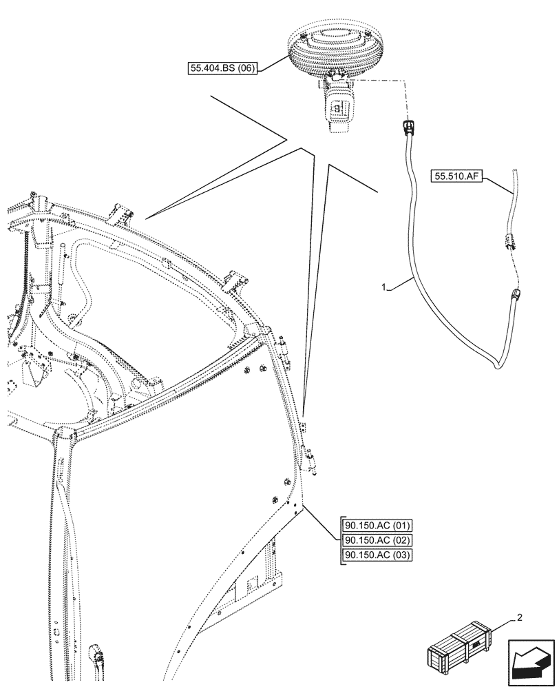 Схема запчастей Case IH PUMA 150 - (55.511.AA[03]) - VAR - 758967 - WORK LIGHT, FRONT LOWER (55) - ELECTRICAL SYSTEMS