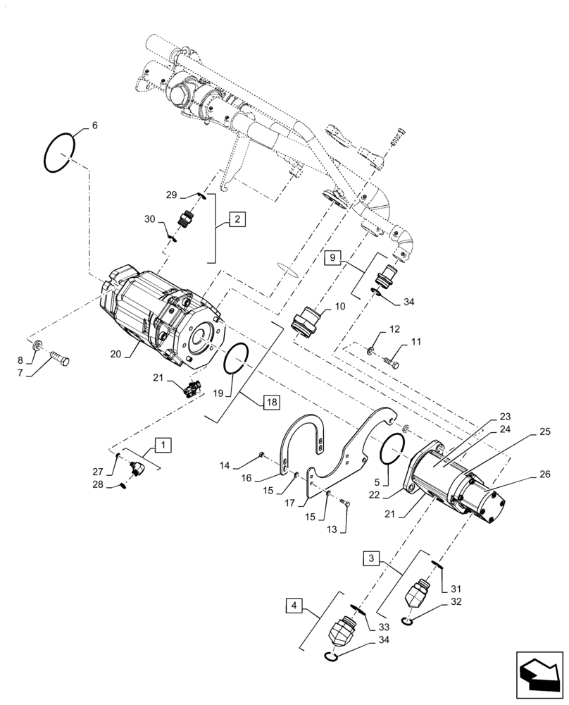 Схема запчастей Case IH STEIGER 420 - (35.600.AI[03]) - HIGH CAPACITY HYDRAULIC PUMP (BSN ZGF309204) (35) - HYDRAULIC SYSTEMS