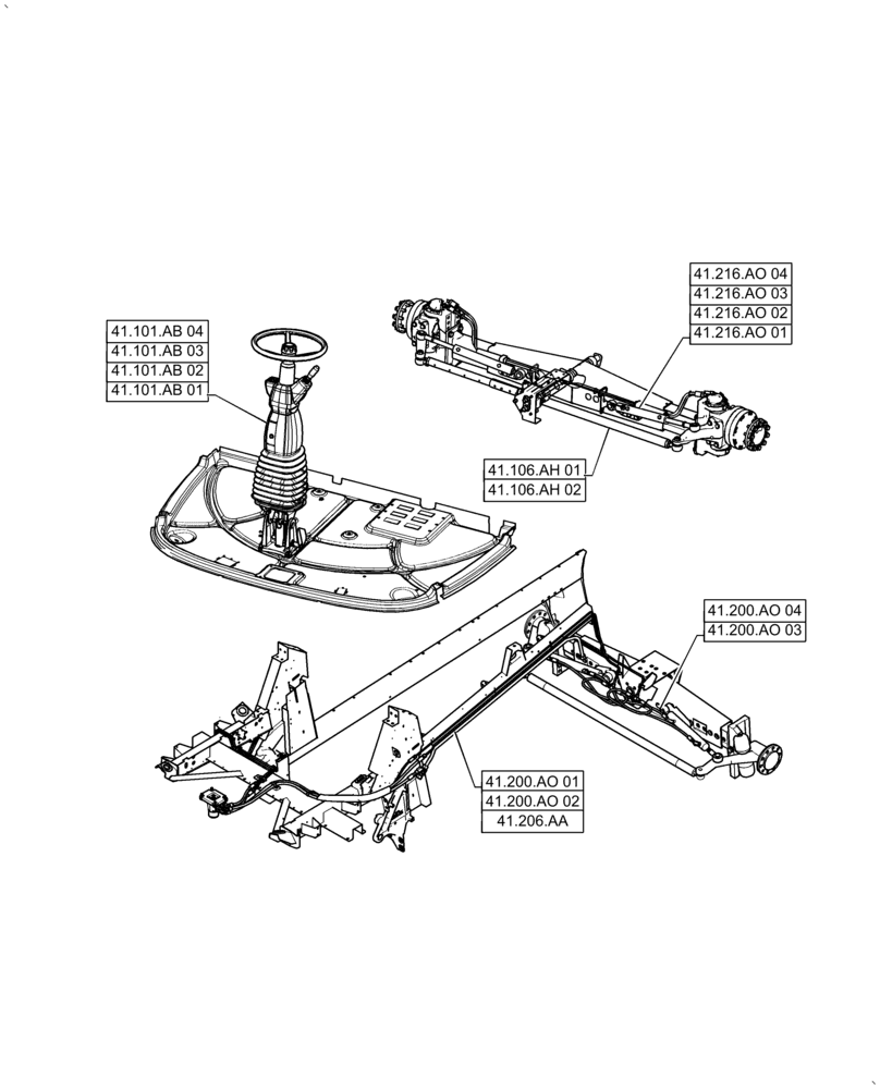Схема запчастей Case IH AF4088 - (41.000.00) - SECTION INDEX - STEERING (41) - STEERING