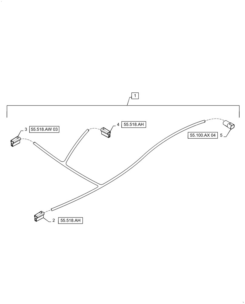 Схема запчастей Case IH QUADTRAC 470 - (55.518.BL[03]) - WINDSHIELD WASHER HARNESS, ASN ZFF308001 (55) - ELECTRICAL SYSTEMS