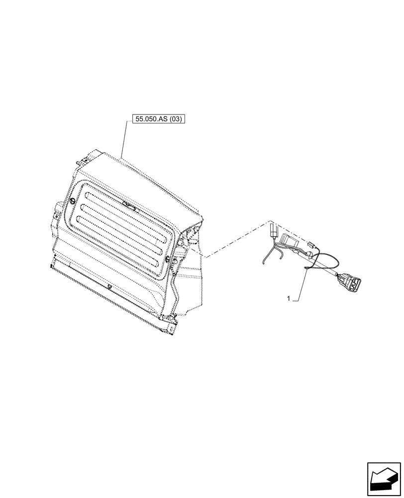 Схема запчастей Case IH PUMA 150 - (55.050.AY[02]) - VAR - 391357, 759264, 759266 - BLOWER, WIRE HARNESS (55) - ELECTRICAL SYSTEMS