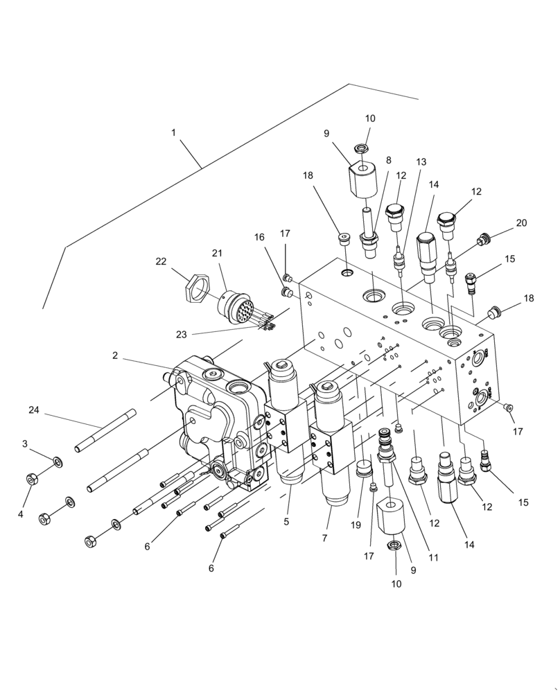 Схема запчастей Case IH 8010 - (35.204.05[02]) - VALVE, FEEDER STACK & LATERAL TILT (35) - HYDRAULIC SYSTEMS