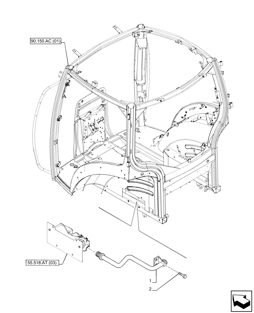 Схема запчастей Case IH PUMA 220 - (55.518.AT[04]) - VAR - 391147 - WINDSHIELD WASHER , RESERVOIR (55) - ELECTRICAL SYSTEMS