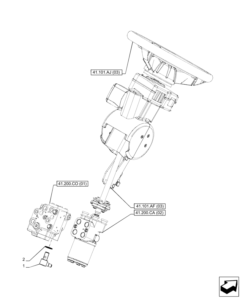 Схема запчастей Case IH PUMA 150 - (55.047.AI) - VAR - 758802, 758803, 758804, 758805, 758806, 758807, 758871 - FAST STEERING, SENSOR (55) - ELECTRICAL SYSTEMS