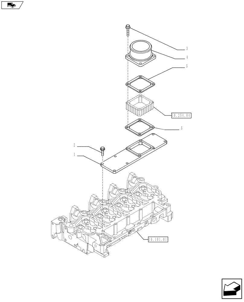 Схема запчастей Case IH F4CE9484L J602 - (10.254.01) - INTAKE MANIFOLD (2854335 - 2854203) (10) - ENGINE