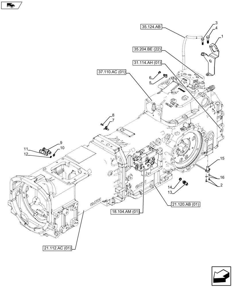 Схема запчастей Case IH FARMALL 105U - (55.020.AB[03]) - VAR - 334114, 390430 - PRESSURE SWITCH, SENSOR, ELECTRIC SYSTEM CONTROL (55) - ELECTRICAL SYSTEMS